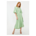 Trendyol Green Linen Woven Dress