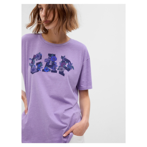Fialové dámske bavlnené tričko s logom GAP