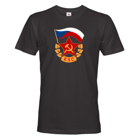 Pánské retro tričko s potlačou Znak KSČ