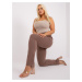 Brown women's cotton sweatpants plus size