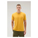 Tričko Woolrich Garment Dyed Logo T-Shirt Žltá