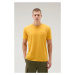 Tričko Woolrich Garment Dyed Logo T-Shirt Golden Glow