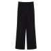 Trendyol Black Belt Detailed Wide Leg/Wide Leg Woven Trousers