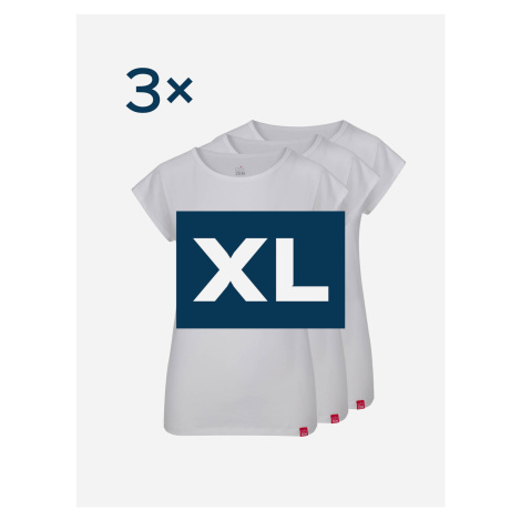 Triplepack bielych dámskych tričiek ALTA - XL