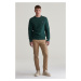 SVETER GANT COTTON TEXTURED C-NECK TARTAN GREEN