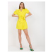 Yellow Mini Double-Breasted Cocktail Dress with Belt