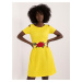 Yellow cocktail dress with appliqué