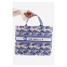 Large patterned dark blue Mooch handbag