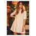 White dress with buttons with adjustable sleeves