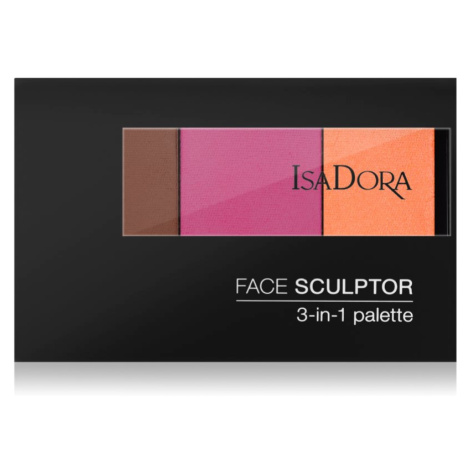 IsaDora Face Sculptor 3-in-1 Palette rozjasňujúca a bronzujúca paletka odtieň 65 Bronze Plum