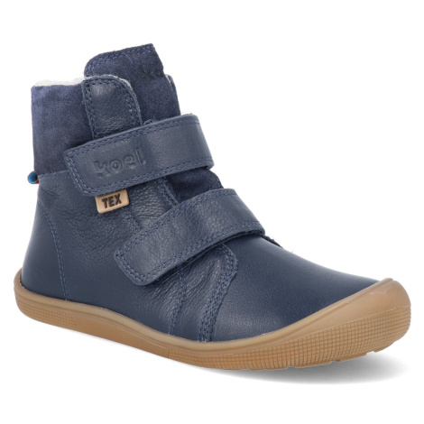 Barefoot zimné detské členkové topánky KOEL4kids - Emil Napa Tex wool blue modré