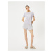 Koton Shorts Pajamas Set Crew Neck Short Sleeve Viscose