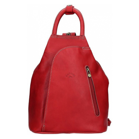 Elegantný dámsky kožený batoh Katana Paula - červená