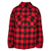 Women's flannel padded overshirt black/red