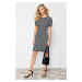 Trendyol Black Mini Knitwear Striped Basic Dress