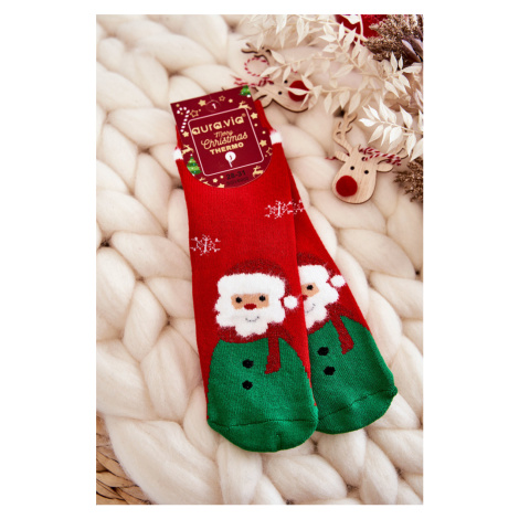 Kids thermoactive Christmas socks Santa Claus Red