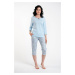 Salli women's pyjamas 3/4 sleeve, 3/4 legs - blue/duk blue