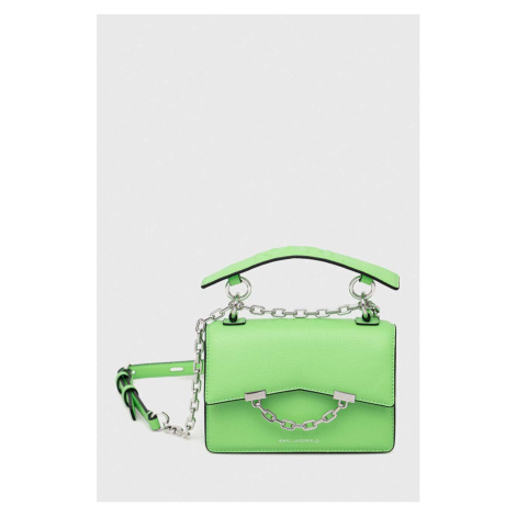 Kožená kabelka Karl Lagerfeld zelená farba