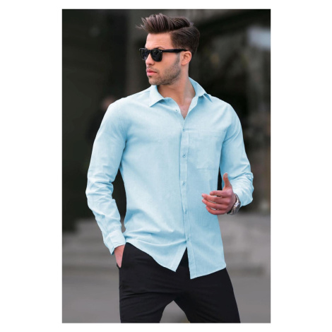 Madmext Blue Regular Fit Men's Shirt 5592