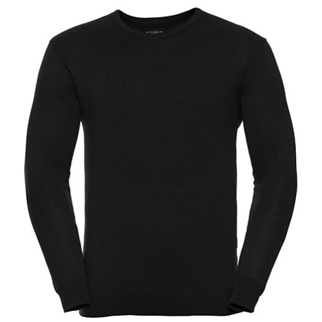 Russell Pánsky pletený sveter s výstrihom do V R-710M-0 Black