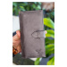 Garbalia Albert Crazy Gray Genuine Leather Unisex Wallet With Rfid Blocking Phone Compartment