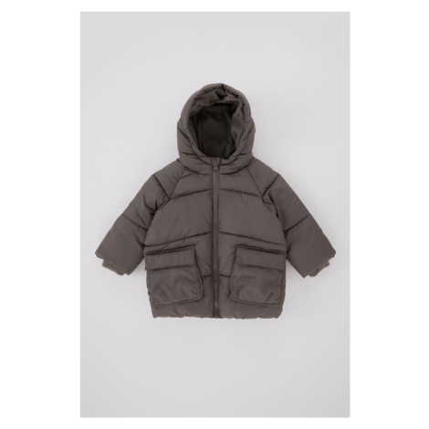 DEFACTO Baby Boy Hooded Fleece Lined Puffer Jacket