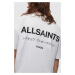 Bavlnené tričko AllSaints biela farba, s potlačou