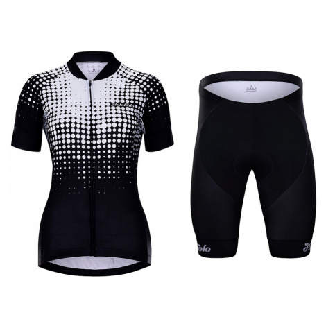 HOLOKOLO Cyklistický krátky dres a krátke nohavice - FROSTED LADY - biela/čierna