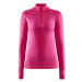 Women's T-Shirt Craft Core Dry Active Comfort Zip Pink