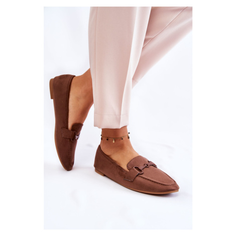 Suede loafers with brown Santi decoration