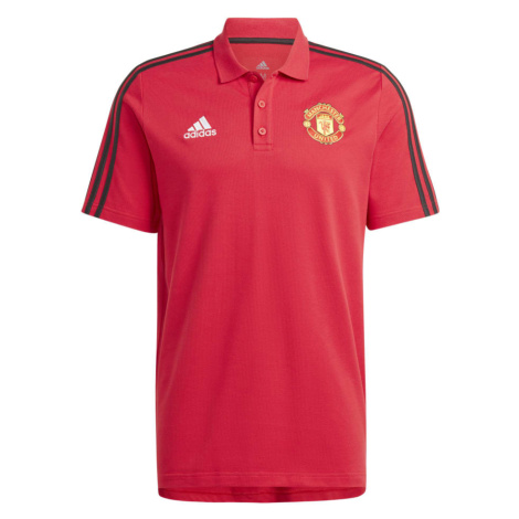 Manchester United polokošeľa 3-stripes red Adidas
