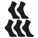 5PACK Styx ankle bamboo black socks