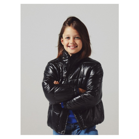 Black girl's quilted jacket name it Monna - Girls