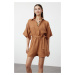 Trendyol Tile Belted Woven Muslin Jumpsuit