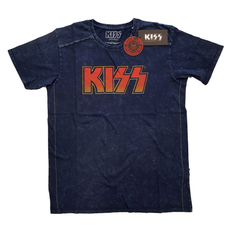 Kiss tričko Classic Logo Modrá