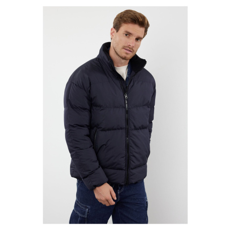 Trendyol Navy Blue Oversize Ribstop Puffer Jacket