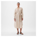 Šaty GAP Longsleeve Linen Maxi Dress Bedrock 291