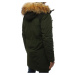 Pánska teplá zimná bunda zelená s kapucňou tx3035