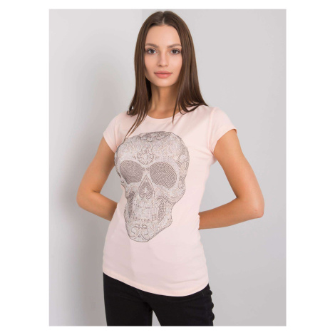 Light pink women's skull t-shirt