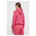 Mikina Fila dámska, ružová farba, s kapucňou, jednofarebná