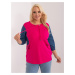 Plus-size fuchsia blouse with 3/4 sleeves