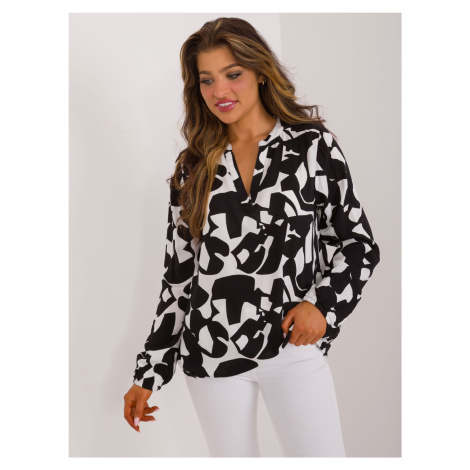 Blouse-D73771M11186A-black-white Sublevel