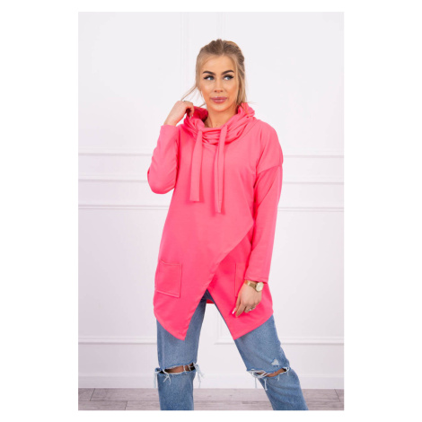 Tunic with clutch front Oversize pink neon