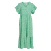 OBJECT Letné šaty 'AZANA'  zelená / biela