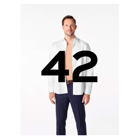 Zvýhodnený balíček - biela pánska košeľa GENT + neviditeľné tričko ARLON - 42