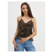 Black-brown top with leopard print Noisy May Melina - Women