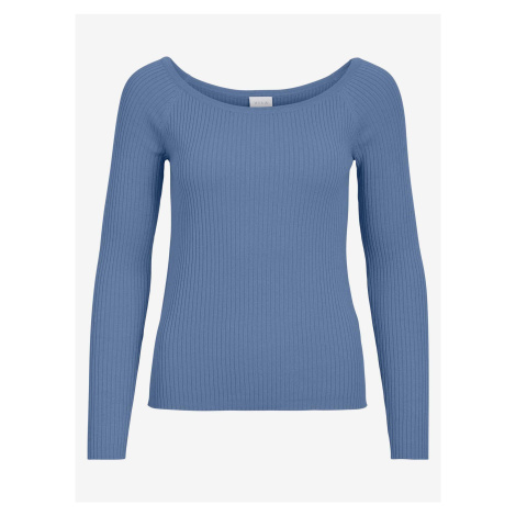 Blue ribbed light sweater VILA Helli - Women
