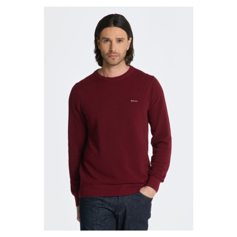 SVETER GANT COTTON PIQUE C-NECK PLUMPED RED