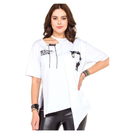 Dámske tričko CIPO & BAXX WT239 WHITE Farba: Biela, Konfekčná