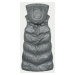Dlhá šedá páperová vesta s kapucňou (5M3183-105)